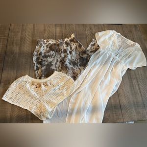 Women’s Swim Coverups & 2 Suits (L & XL)